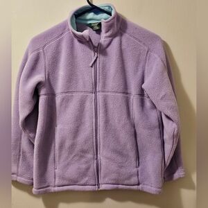 LL Bean Youth Size M (10-12) Purple Polartec Fleece Full Zip Jacket